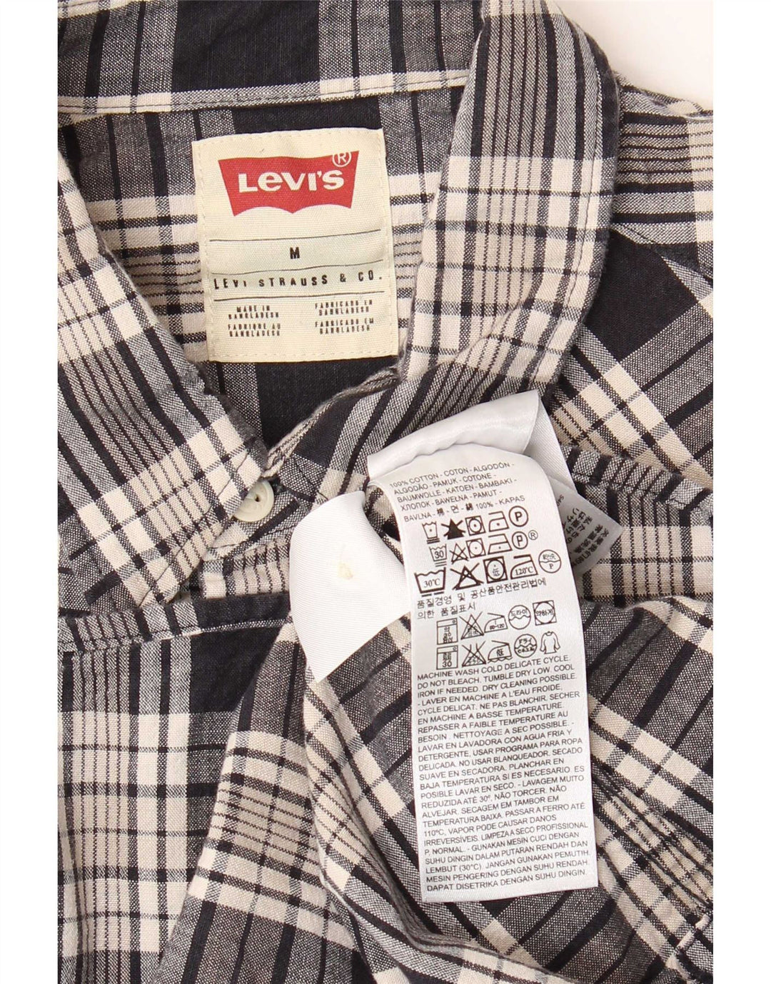 Levi's muška košulja Srednje crni karirani pamuk