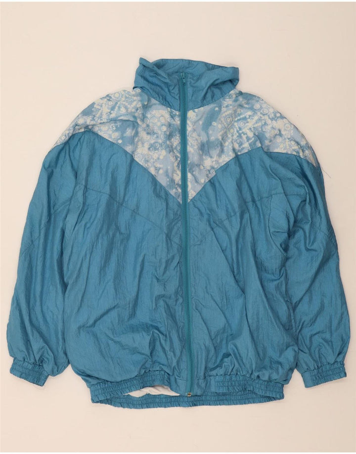 VINTAGE Mens Tracksuit Top Jacket Large Blue Colourblock Polyamide Vintage Vintage and Second-Hand Vintage from Messina Hembry 