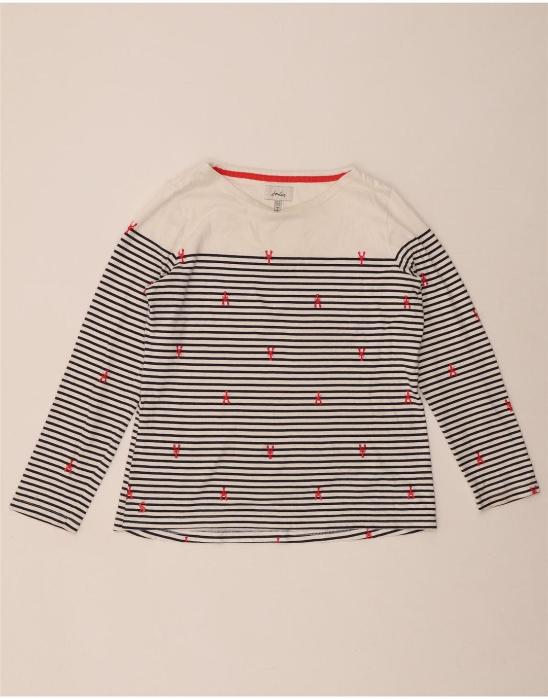 JOULES Ženska majica dugih rukava UK 14 Velike bijele pruge