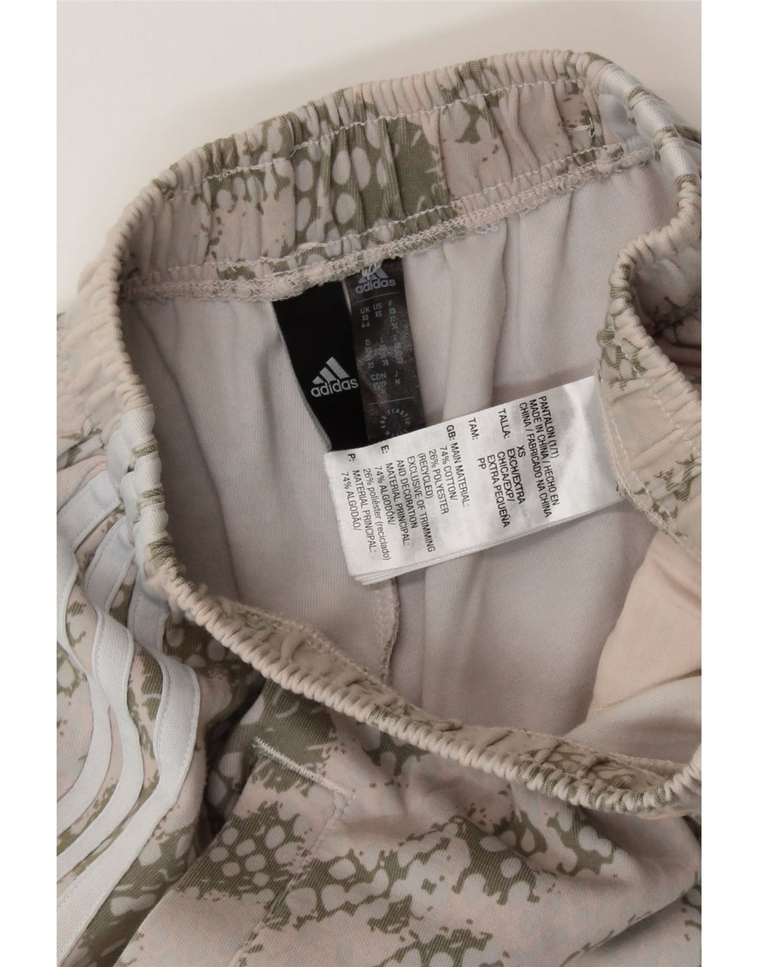 ADIDAS ženske hlače za trenirku UK 4/6 XS bež maskirne pamučne