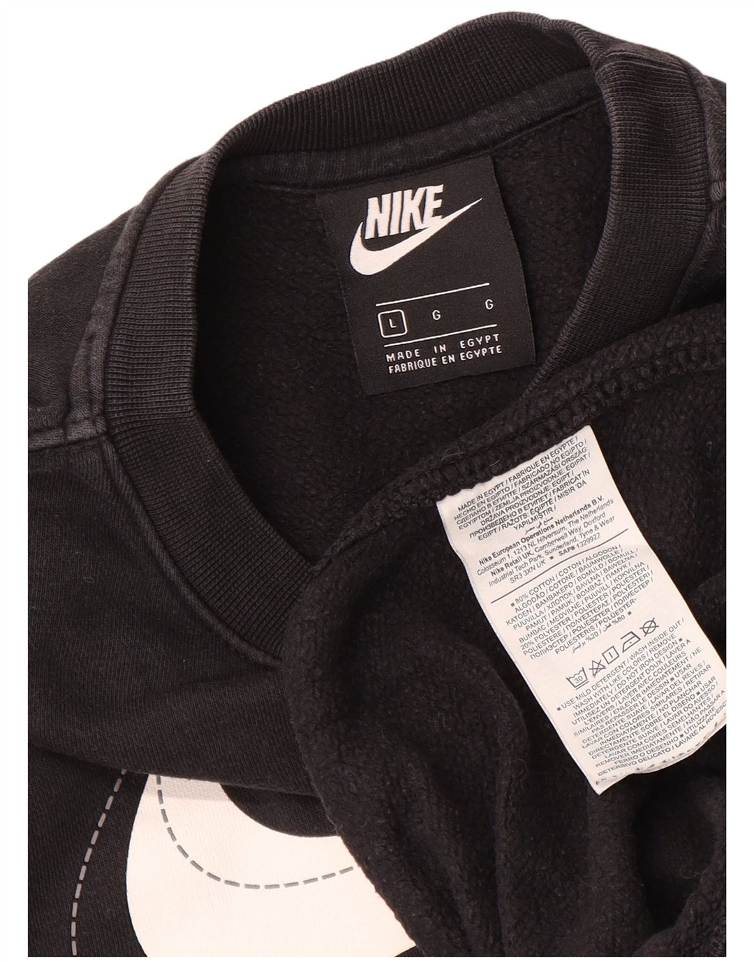 Veliki crni pamuk Nike Graphic Sweatshirt džemper