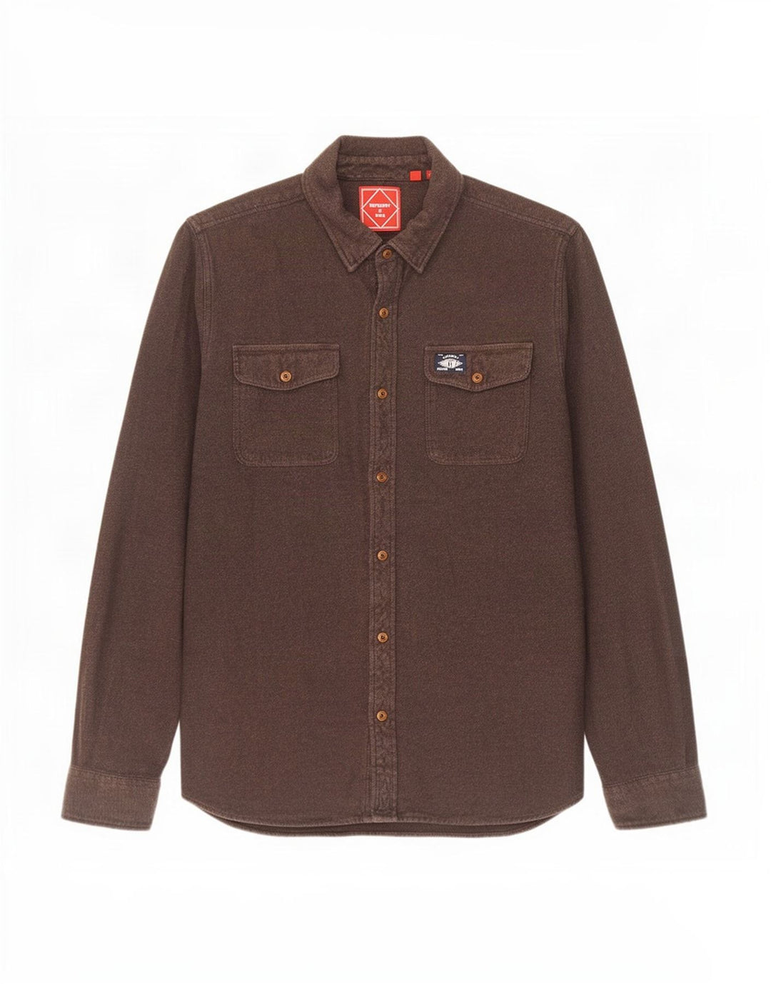 Superdry muška flanelska košulja, veliki smeđi pamuk