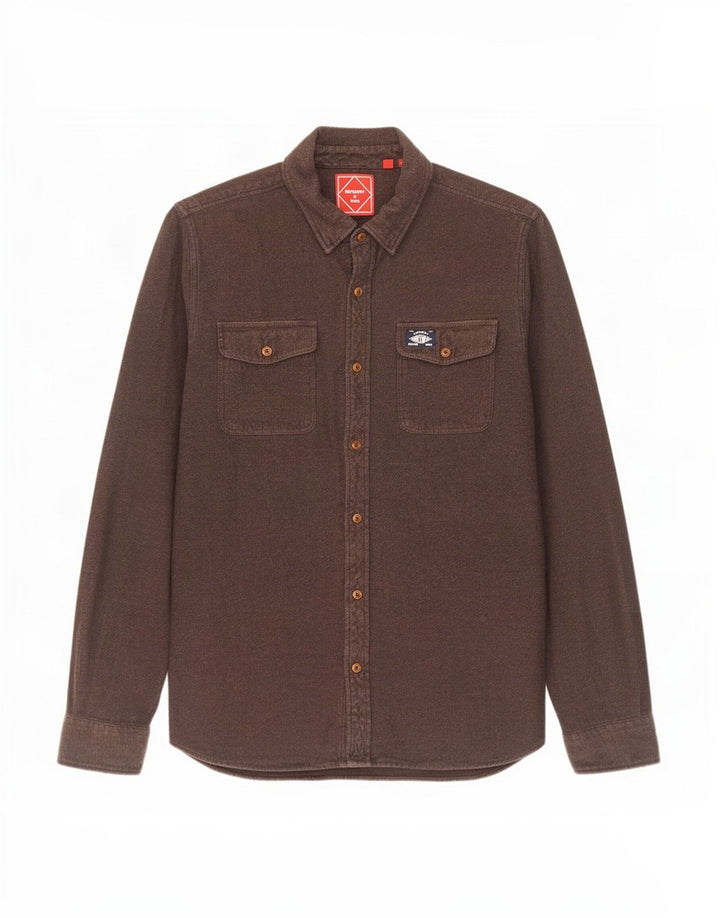 Superdry muška flanelska košulja, veliki smeđi pamuk