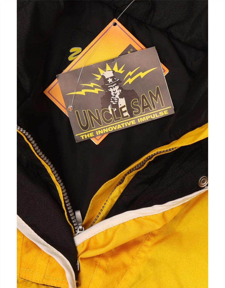 Uncle Sam ženska prevelika podstavljena jakna UK 10 Small Yellow Colourblock