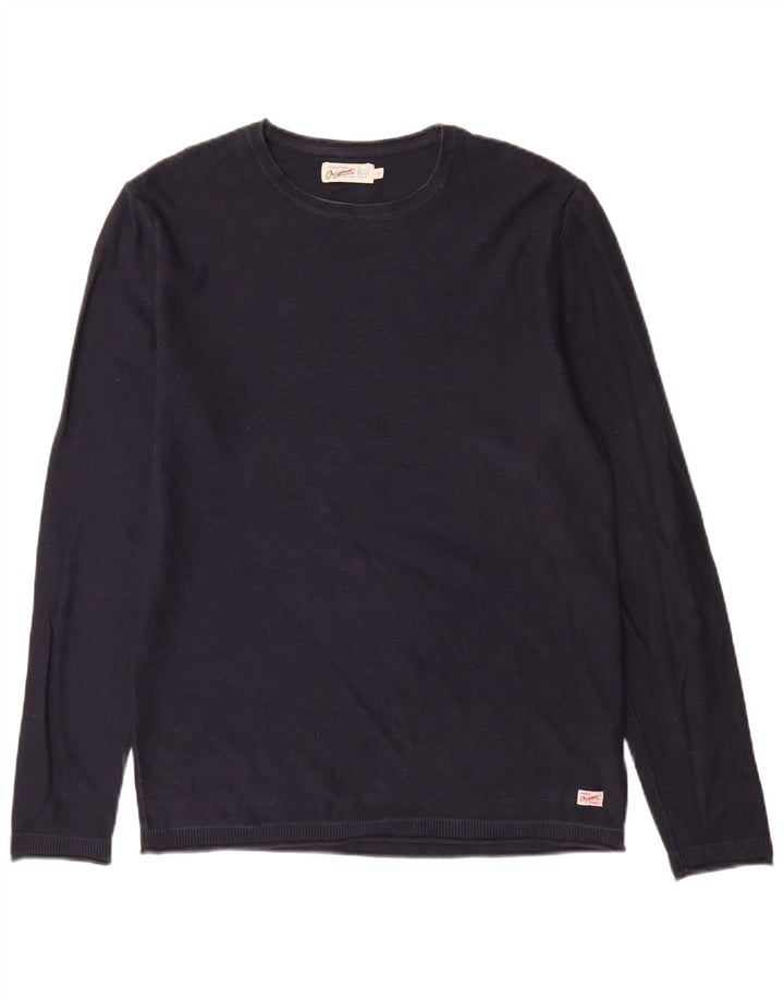 Jack & Jones, veliki muški džemper s okruglim izrezom, tamnoplavi