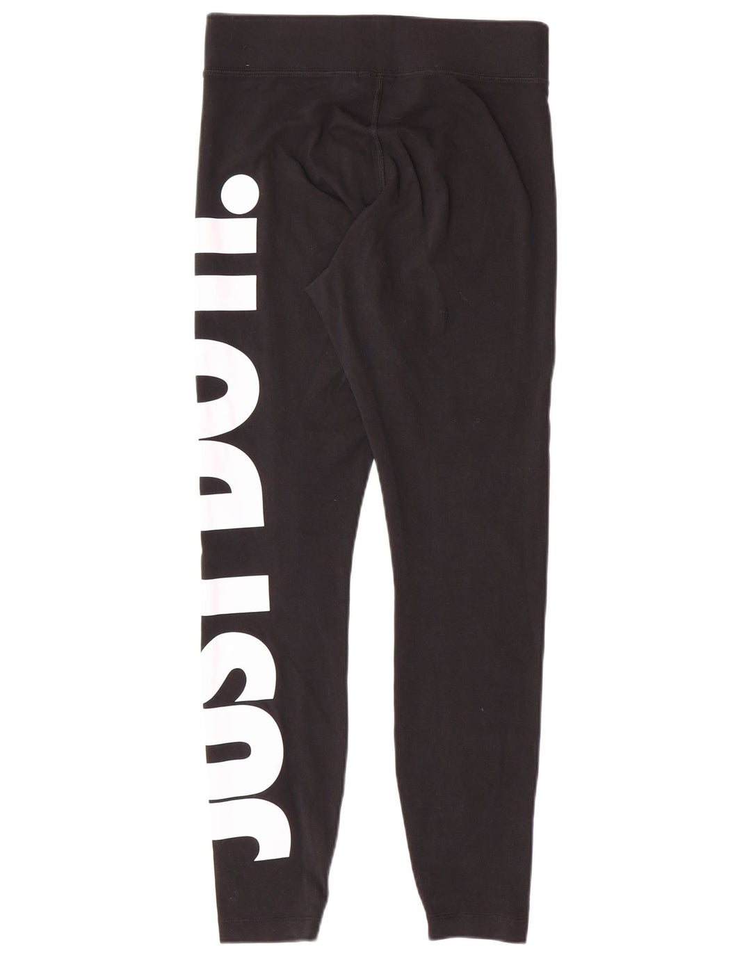 NIKE Womens Graphic Leggings UK 12 Medium  Black Cotton