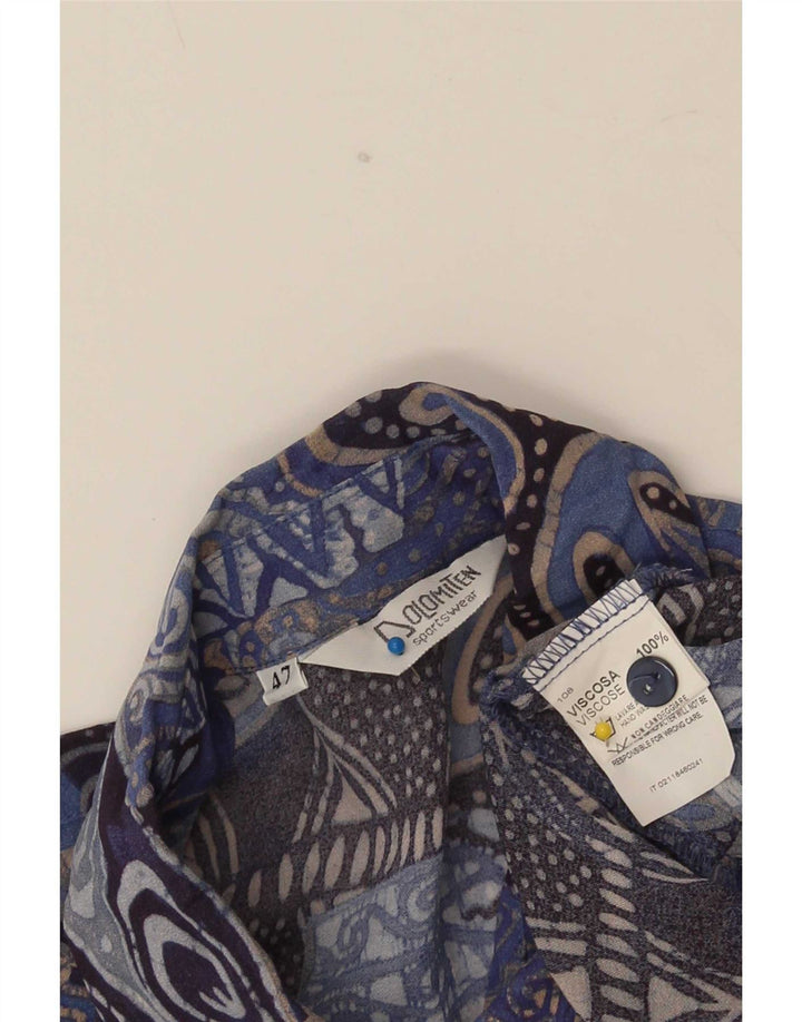 Dolomitenska ženska košulja kratkih rukava Bluza IT 47 Large Blue Patchwork