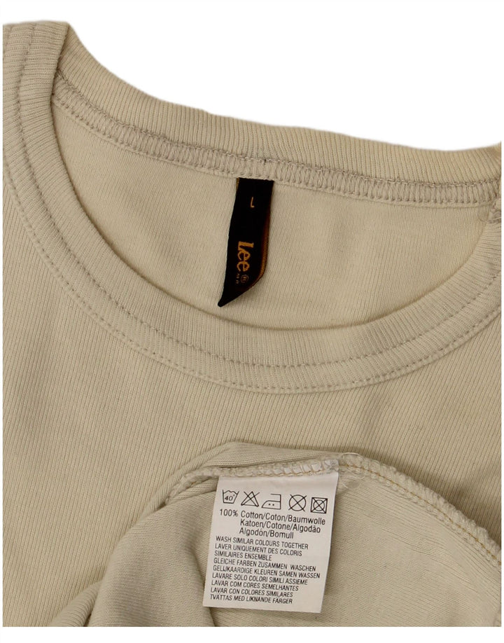 Lee ženska majica kratkih rukava UK 14 Large Beige Cotton