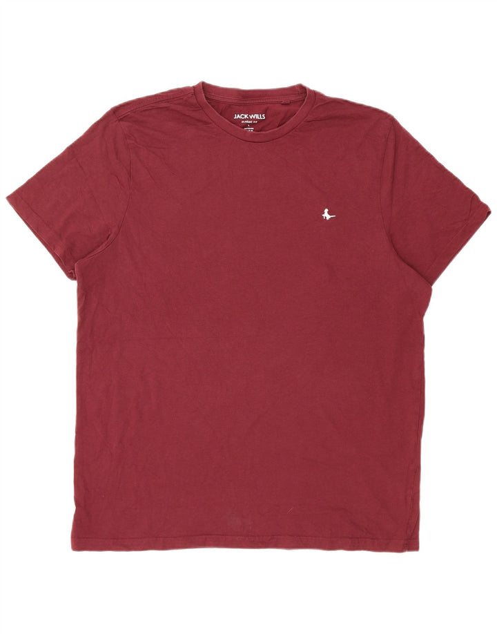 JACK WILLS Muška majica kratkih rukava klasičnog kroja, velika kestenjasta