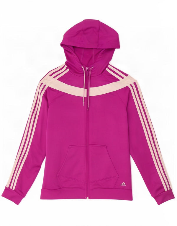 Adidas ženski pulover s kapuljačom s patentnim zatvaračem UK 8/10 mali ljubičasti blok boja