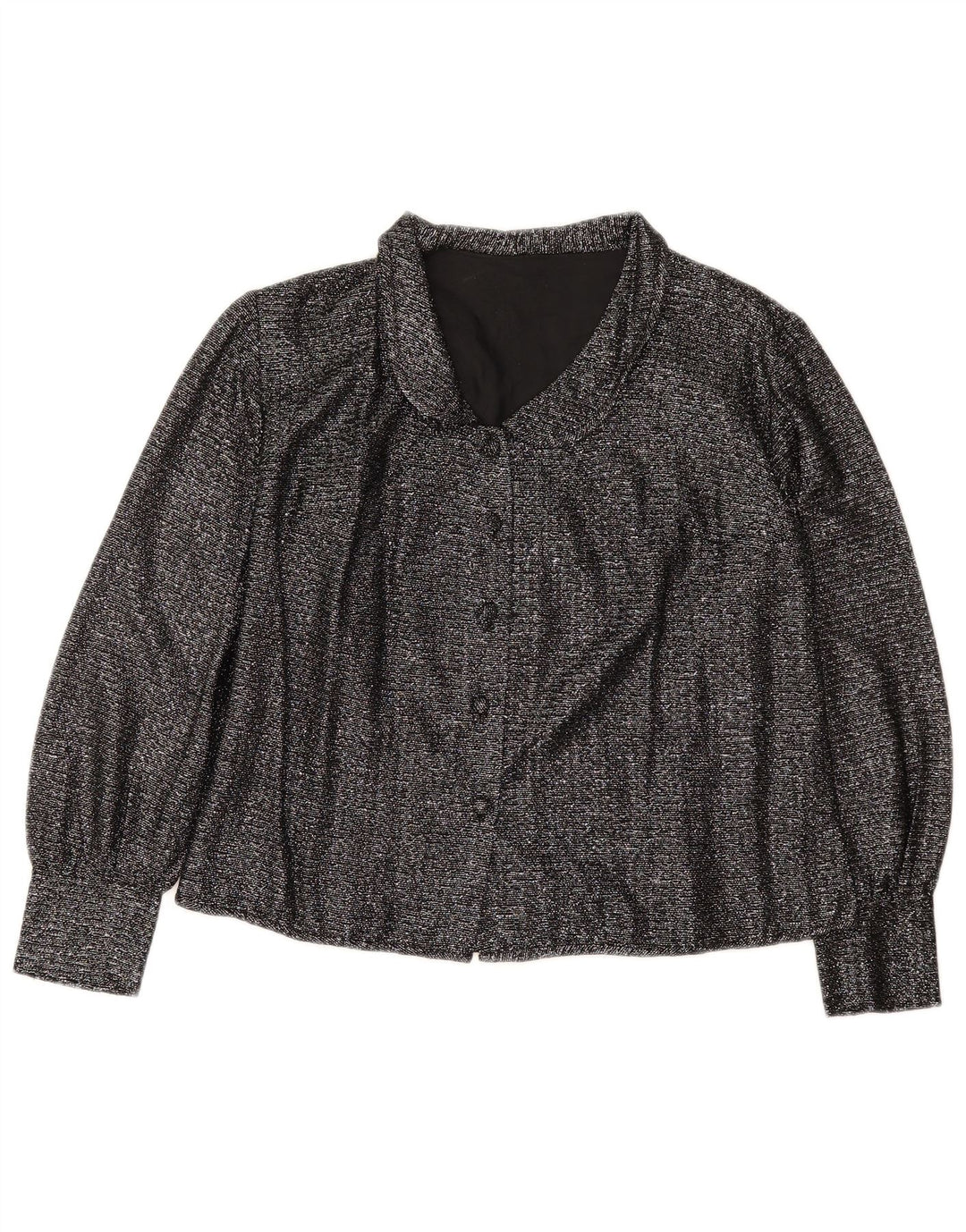VINTAGE Ženska košulja bluza UK 16 Velika crna