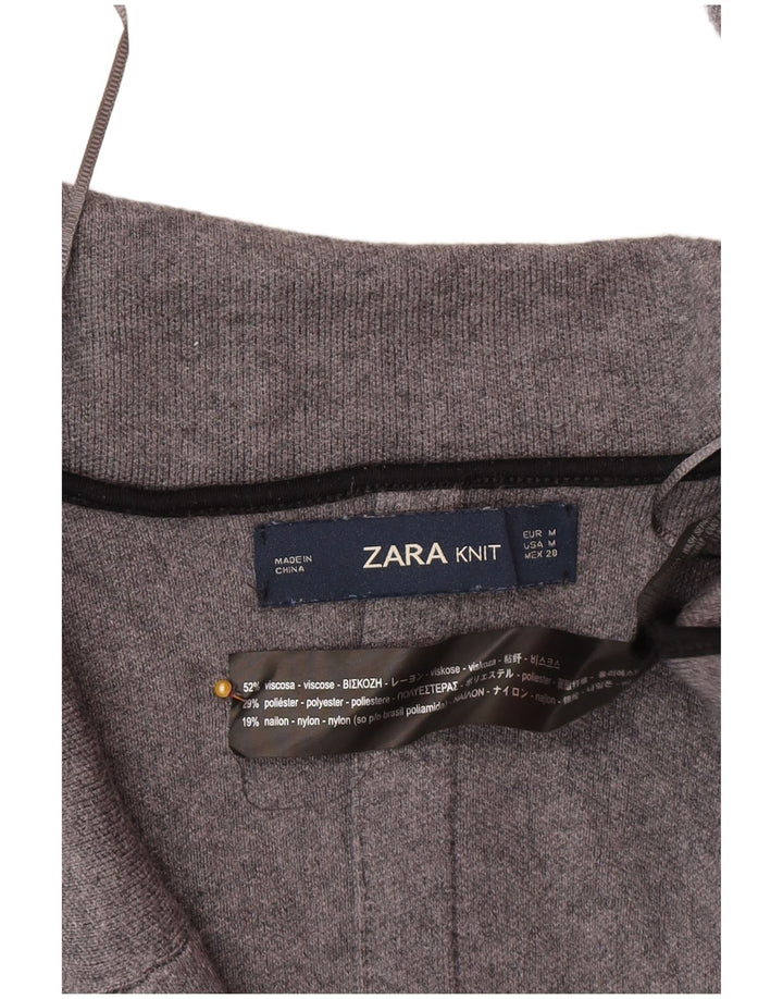 Zara ženski dugi kardigan pulover UK 14 Srednje siva viskoza