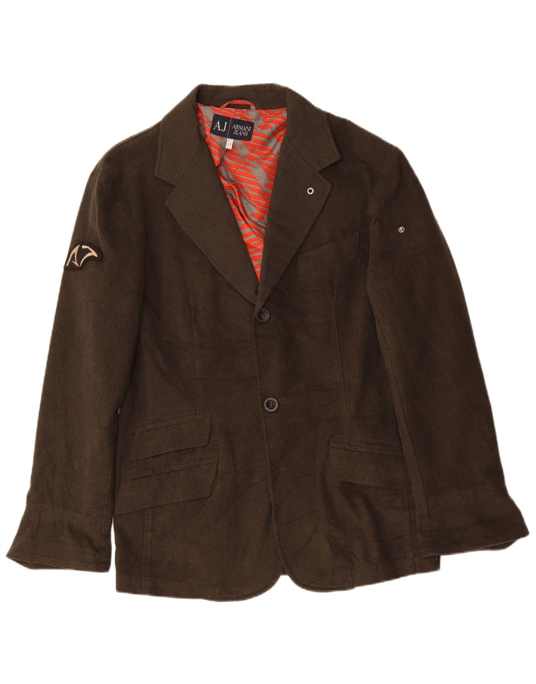 ARMANI JEANS Muška jakna sa 2 gumba IT 52 Veliki kaki pamuk