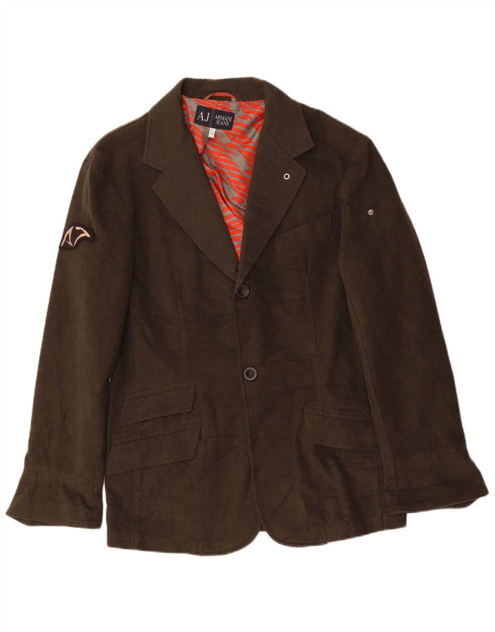 ARMANI JEANS Muška jakna sa 2 gumba IT 52 Veliki kaki pamuk