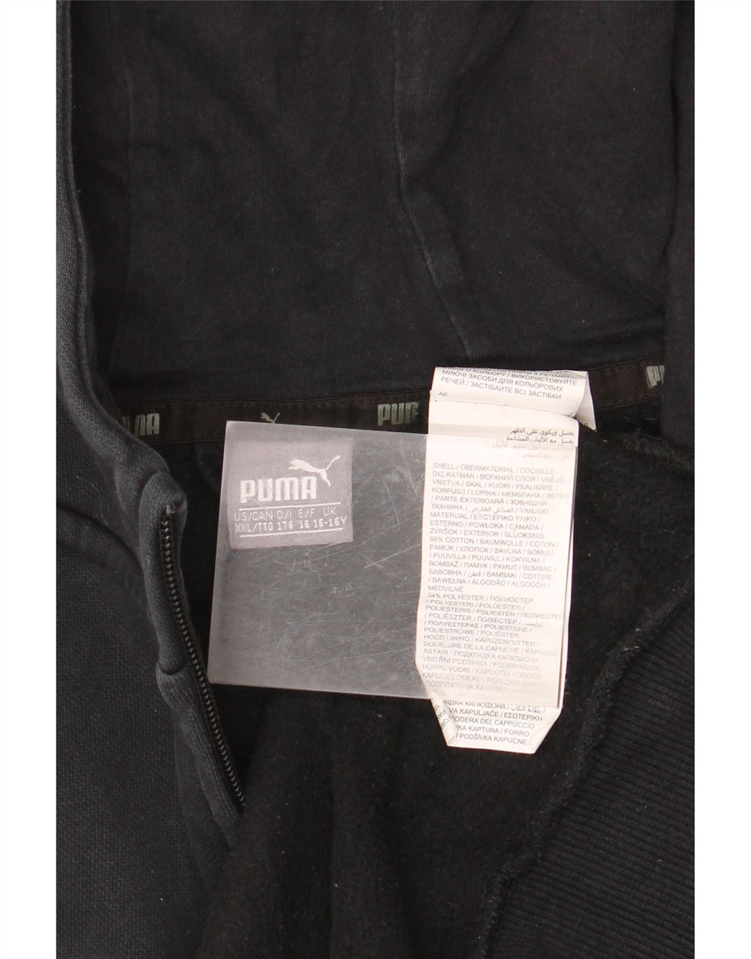 PUMA Boys Graphic Zip Hoodie pulover 15-16 Years Black Pamuk