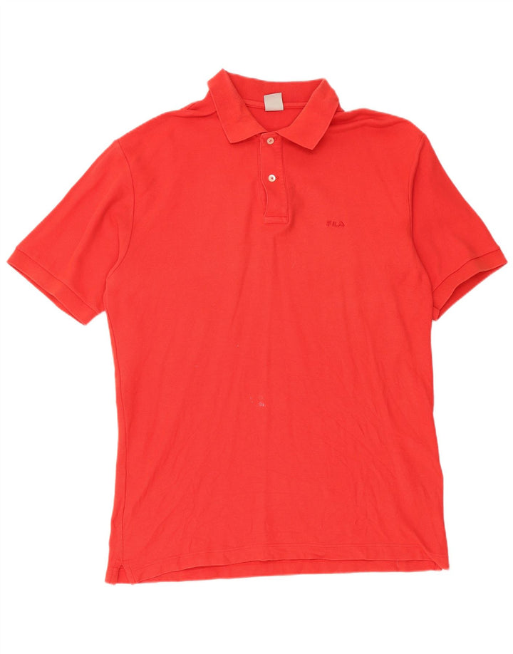 FILA Mens Polo Shirt IT 52 Large Red Cotton