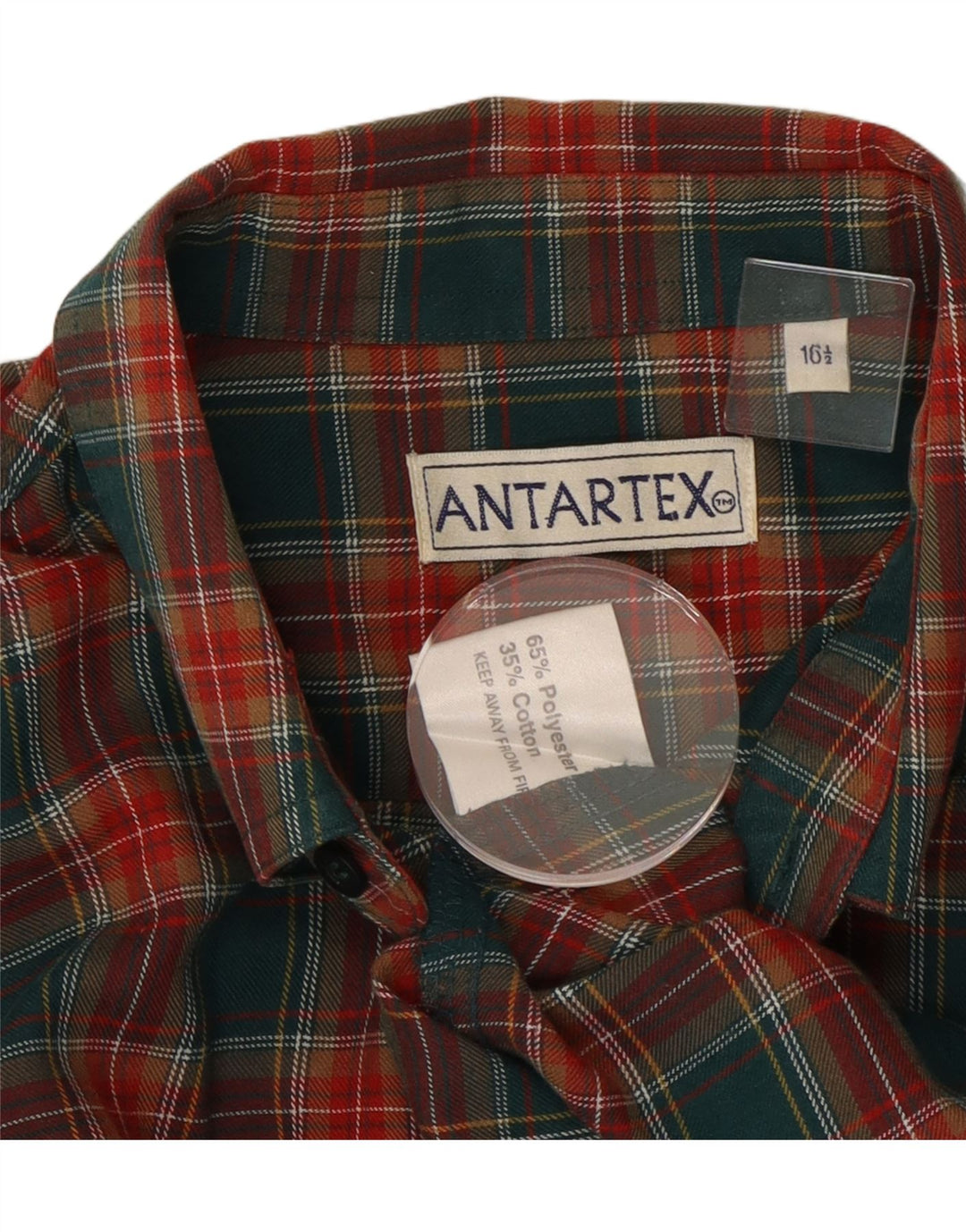 Antartex muška košulja od flanela veličine 16 1/2 veliki zeleni karirani poliester