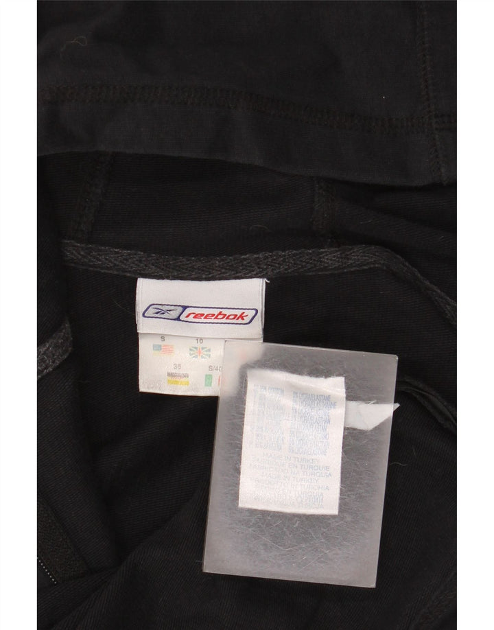REEBOK Ženski pulover s kapuljačom s patentnim zatvaračem UK 10 Mali crni pamuk