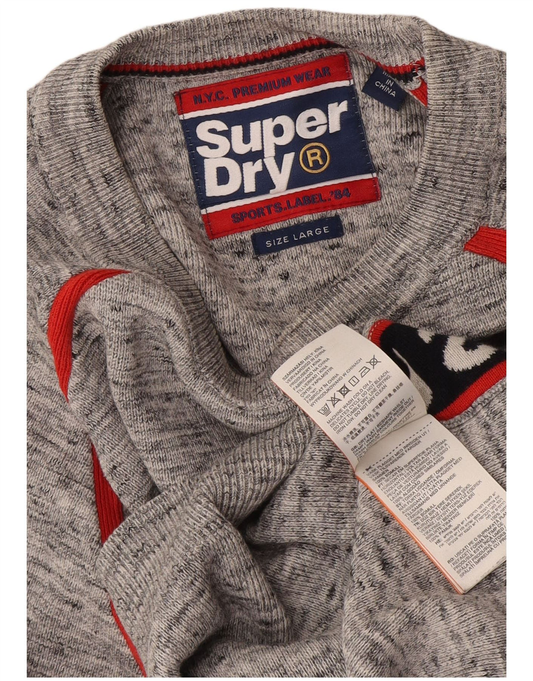 Superdry muški džemper s okruglim izrezom, velike sive boje