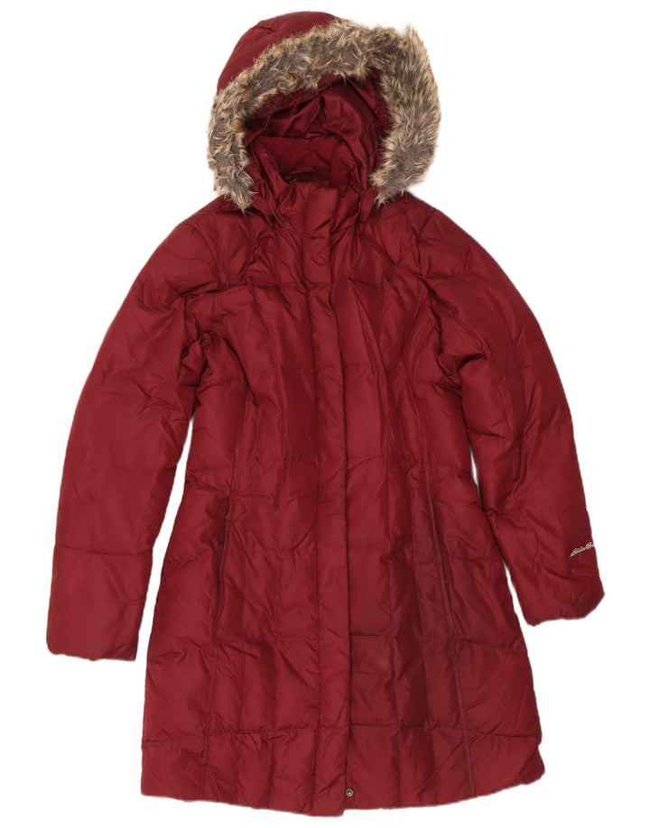 Eddie Bauer, ženski podstavljeni kaput s kapuljačom UK 14 Srednji bordo poliester