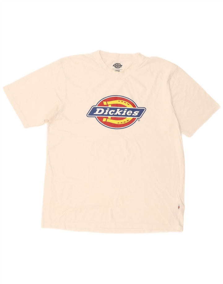 Velika bijela pamučna muška majica s grafičkim motivima Dickies