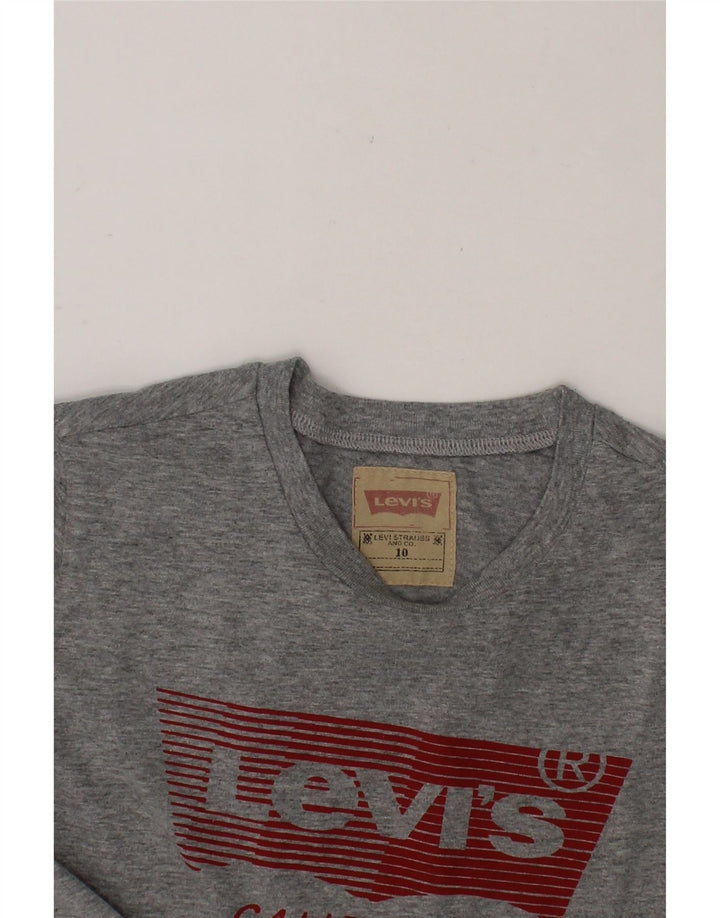 LEVI'S Boys Graphic T-Shirt Top 9-10 Years Grey Cotton Vintage Levi's and Second-Hand Levi's from Messina Hembry 