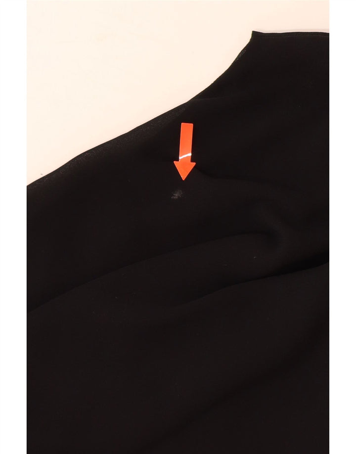 ZARA ženski gornji dio bluze dugih rukava UK 14 veliki crni poliester