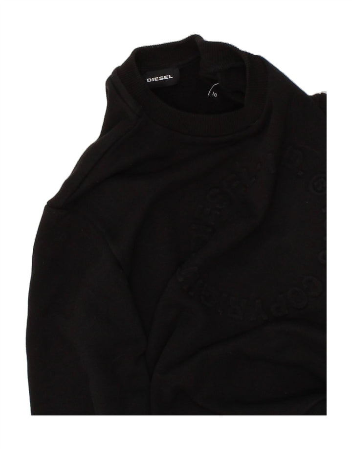 DIESEL Boys Graphic Sweatshirt Jumper 9-10 Years  Black Cotton Vintage Diesel and Second-Hand Diesel from Messina Hembry 