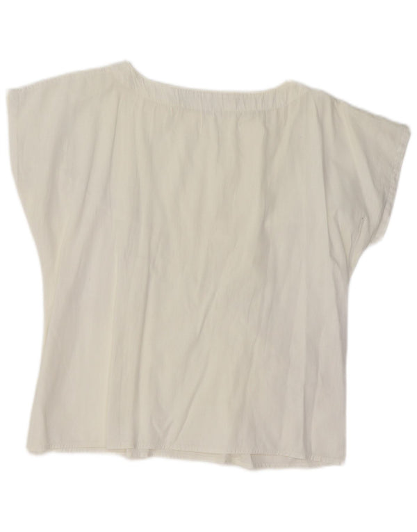 VINTAGE ženska majica kratkih rukava UK 14 Srednje bijela