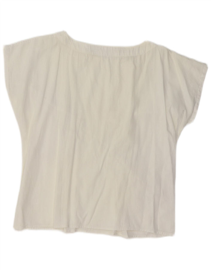 VINTAGE ženska majica kratkih rukava UK 14 Srednje bijela