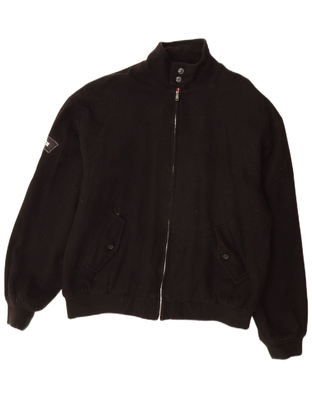 Vintage muška bomber jakna UK 40 velika crna vunena