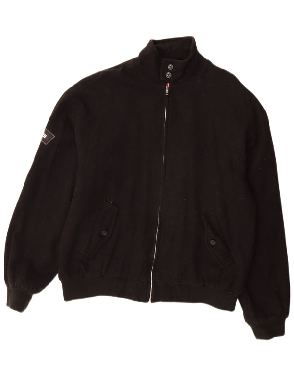 Vintage muška bomber jakna UK 40 velika crna vunena