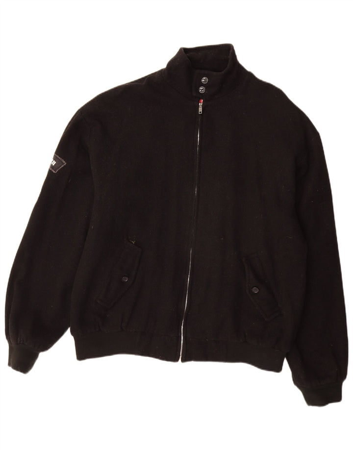 Vintage muška bomber jakna UK 40 velika crna vunena