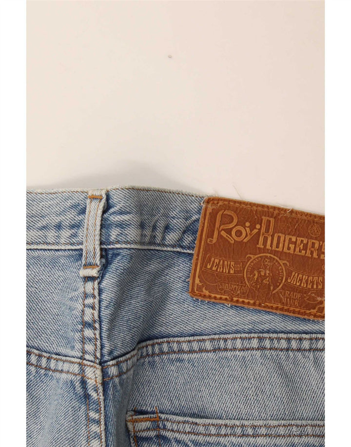 Roy Rogers muške otrcane ravne traperice W34 L33 Plave