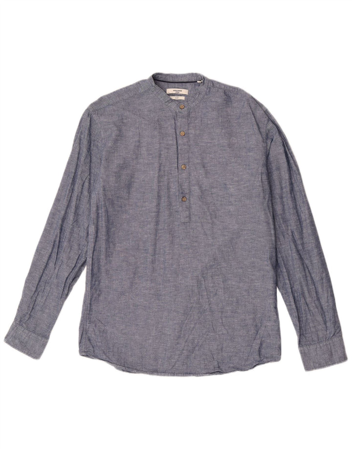Jack & Jones muška premium tanka pulover košulja srednje tamnoplave boje