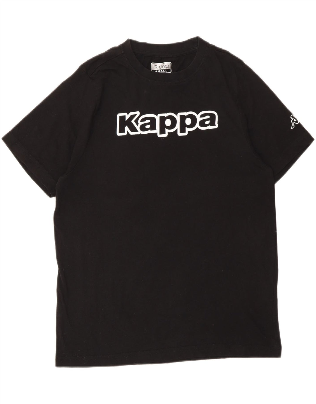 KAPPA Mens Graphic T-Shirt Top Small Black Cotton