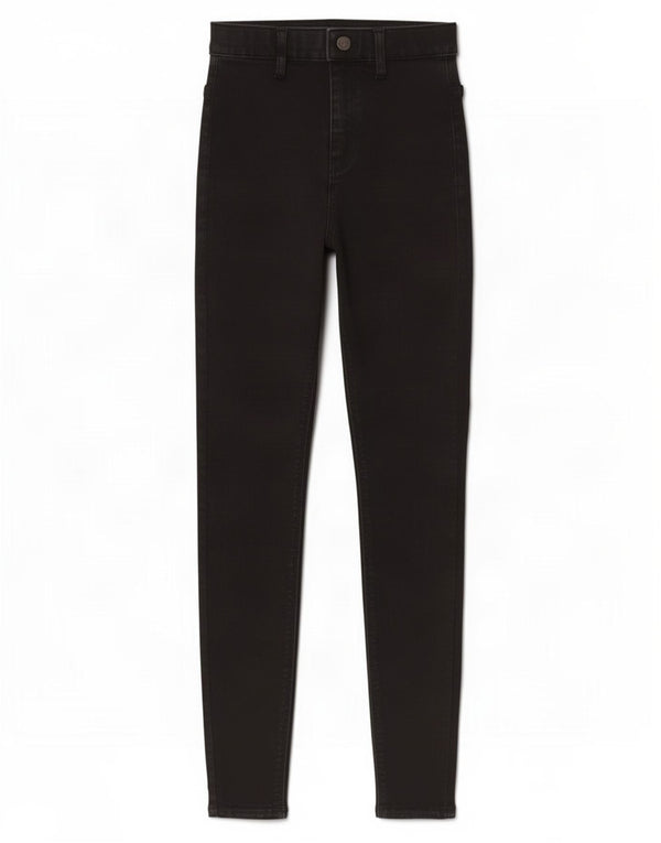 Topshop ženske uske traperice Joni UK 8 male W26 L28 crni pamuk