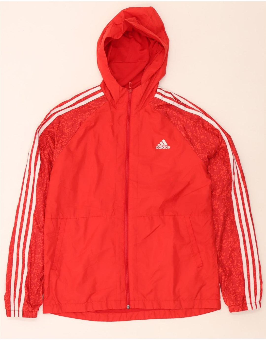Adidas trenirka s kapuljačom za dječake 15-16 godina crvena poliester na točkice
