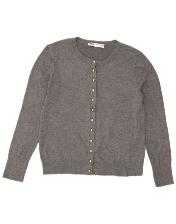 Zara ženski kardigan pulover UK 14 od velike sive mrlje od viskoze