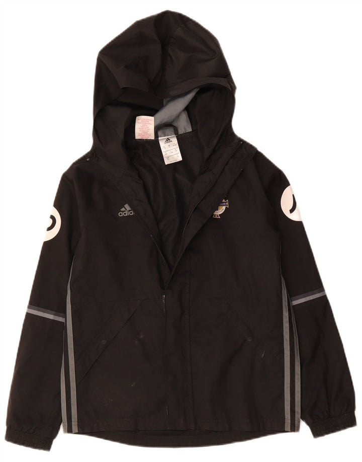 Adidas dječačka vjetrovka s kapuljačom, 9-10 godina, crna poliesterska jakna