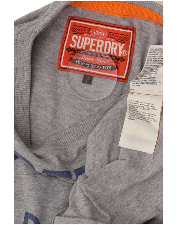 SUPERDRY muška majica kratkih rukava s grafičkim motivima XL, sivi flekasti pamuk