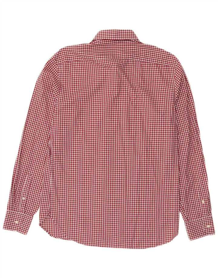 Boggi muška karirana majica prilagođenog kroja veličina 40 15 1/2 srednje tamnocrvena gingham