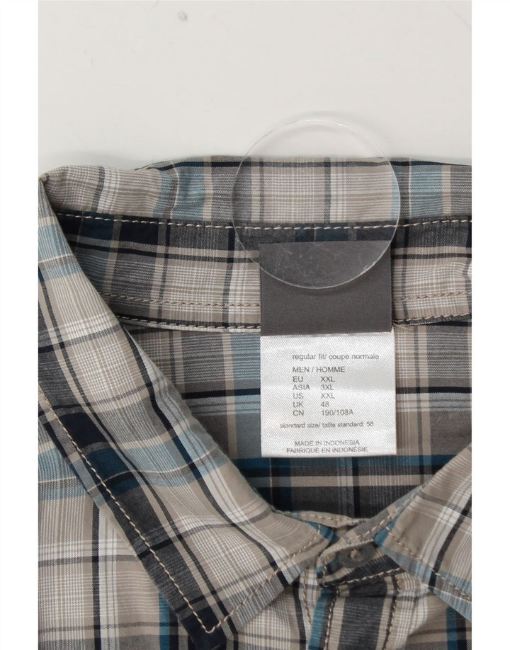 JACK WOLFSKIN Muška košulja kratkih rukava UK 48 2XL plavi karirani pamuk