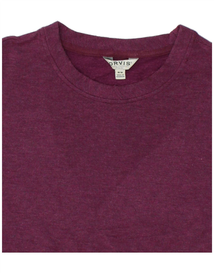 ORVIS Womens Oversized Sweatshirt Jumper UK 14 Medium Maroon Modal Vintage Orvis and Second-Hand Orvis from Messina Hembry 