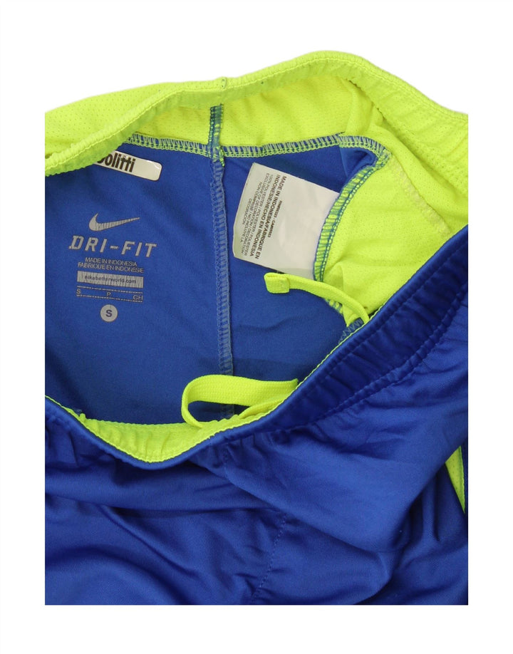 Nike Boys Dri Fit Sport Shorts 8-9 Years Small Blue Colourblock Poliester