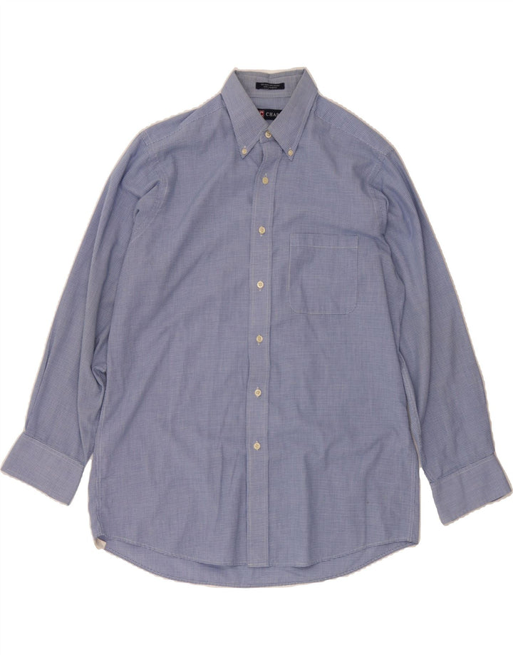 CHAPS Mens Shirt Size 15 1/2 Medium Blue Gingham Cotton Vintage Chaps and Second-Hand Chaps from Messina Hembry 