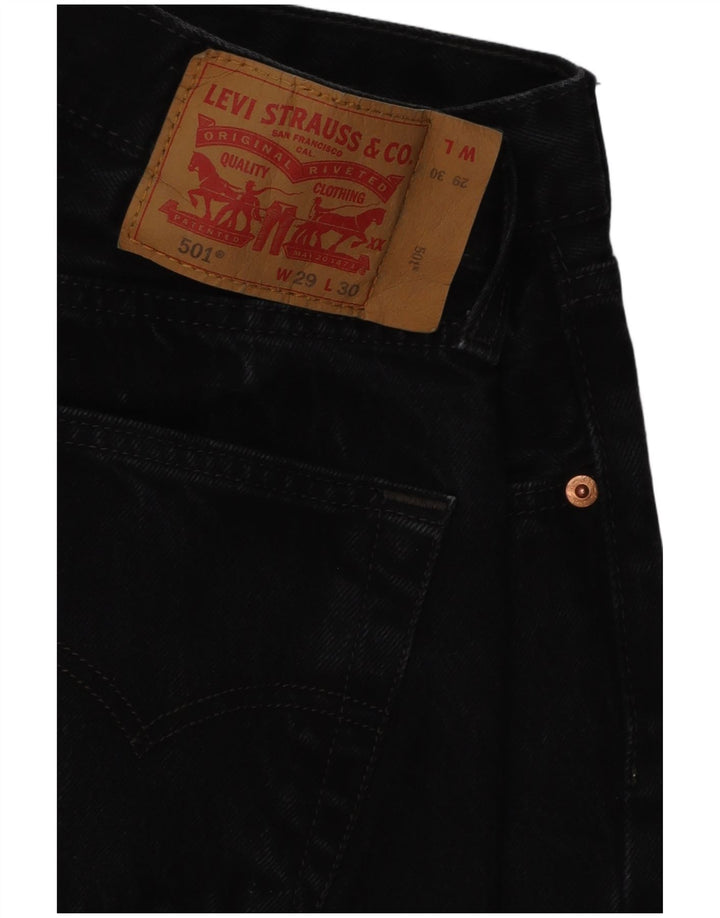Levi's muške 501 ravne traperice W29 L30 crni pamuk