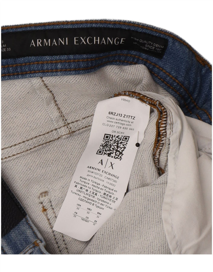 Armani Exchange Muške uske traperice W33 L32 Plavi pamuk