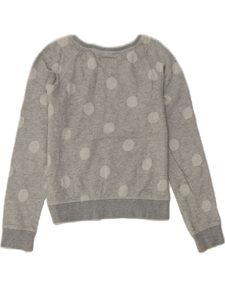 TOMMY HILFIGER Girls Sweatshirt Jumper 8-9 Years Medium Grey Spotted Vintage Tommy Hilfiger and Second-Hand Tommy Hilfiger from Messina Hembry 