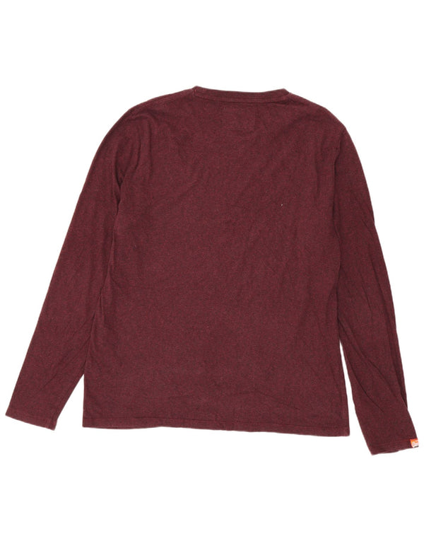 Superdry muška majica dugih rukava 2XL tamnocrveni pamuk